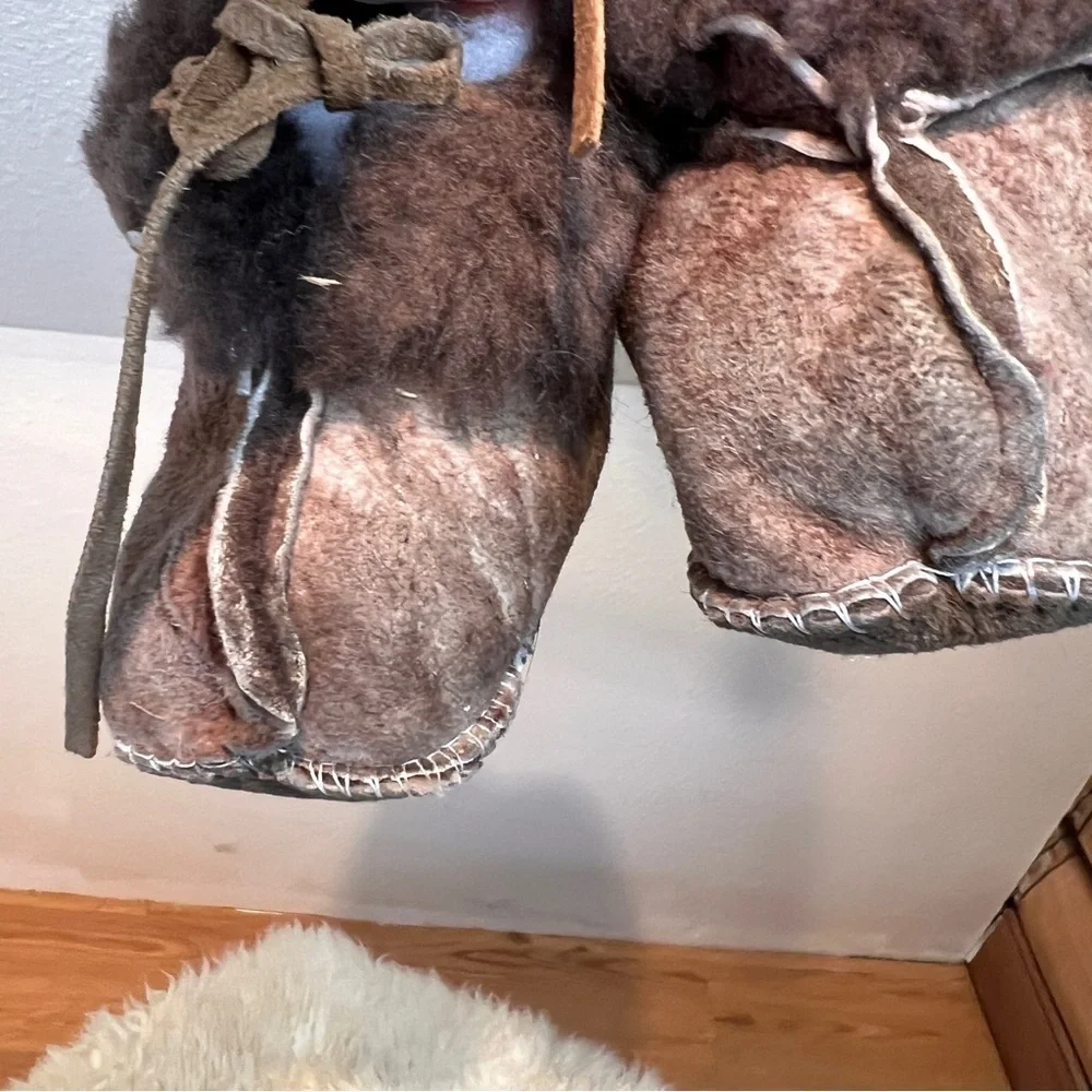 STORKENBIRK Leather Handmade Baby Booties. Shearling lined. Made in USA